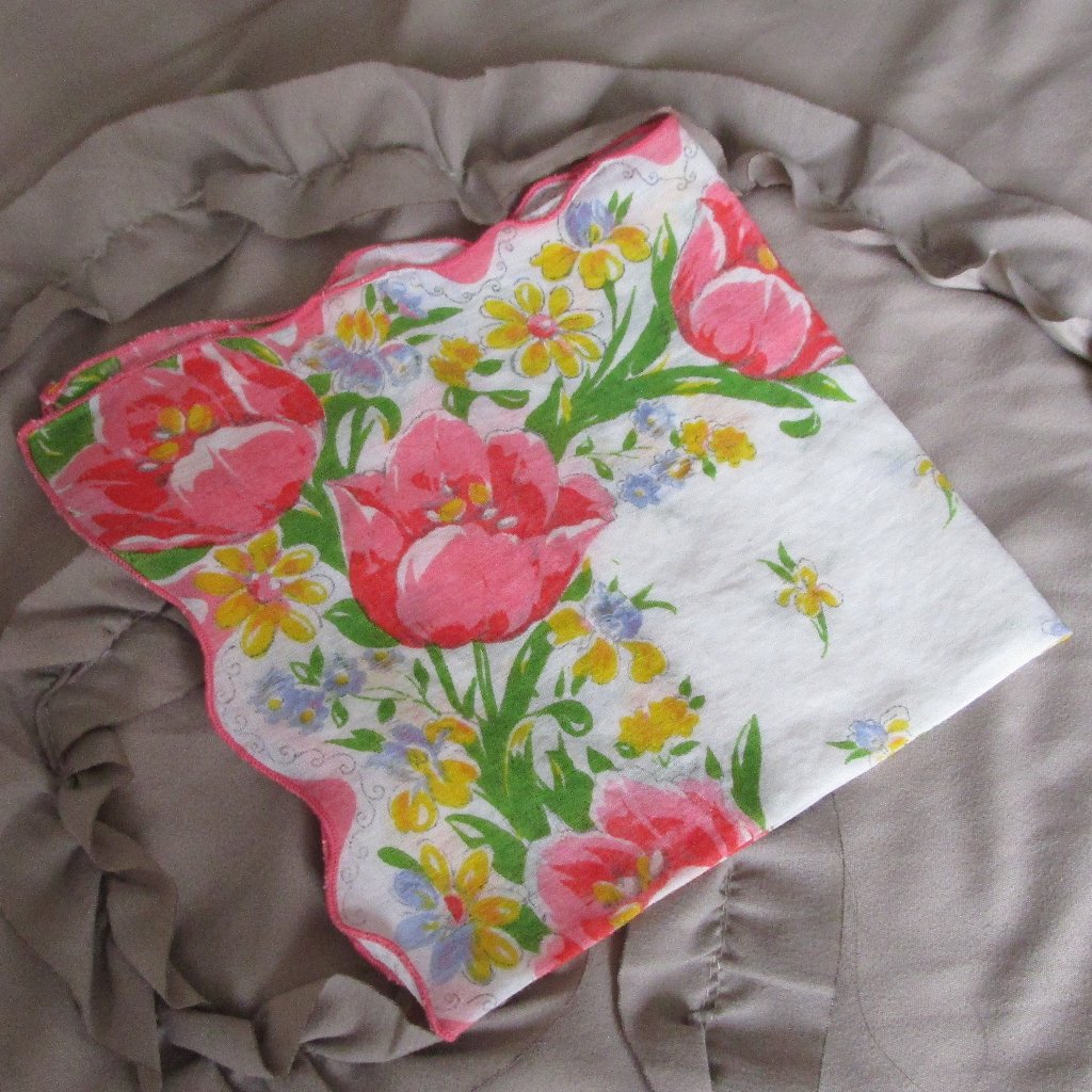 Vintage Cotton Printed Handkerchief Pocket Square